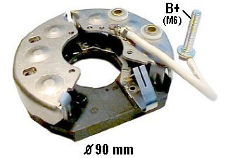 Part # IBR595 Diodes: 6-25 Ampere Diameter OD: 90 mm ���� With M6x25mm Post ���� With Trio ���� For 35-51 A Alternators FOR USE ON VW