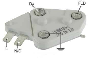 Part # D10SE138 - Delco Remy type Voltage Regulator 13.8 Volt set point for 10SI, 12SI, 15SI, 17SI, 27SI Series Alternators, TOP QUALITY