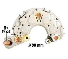 INR726 Bridge Rectifier For: Nippondenso 50-60A Alternators w/ 110mm OD Stator Used On: (1989-85) Chevrolet, Geo, Isuzu