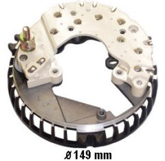 Part #FR602 - Bridge Rectifier with 50 Amp Diodes, 149 mm O.D. of stator & rectifier on 135A LARGE CASE Alternators High Temp Lead USE ON Ford 6G