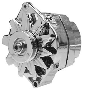 Part # D110Si12V105C - Chrome Delco type 10Si Series 12 Volt 105 Amp Alternator, Negative Ground, Standard Hookup Regulator, 100% New, No Core Charge