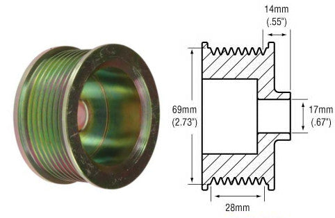 # 242260 - 8-Groove Standard Pulley, Ford 3G Series Alternators