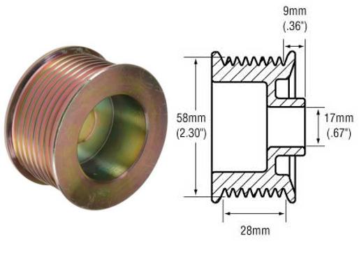 # 242266 - 8-Groove Pulley For Ford 3G Series Alternators Used On (2005-97) Ford, Lincoln Replaces Ford F65U-10A352-AA, F65Z-10344-AA, GP-720