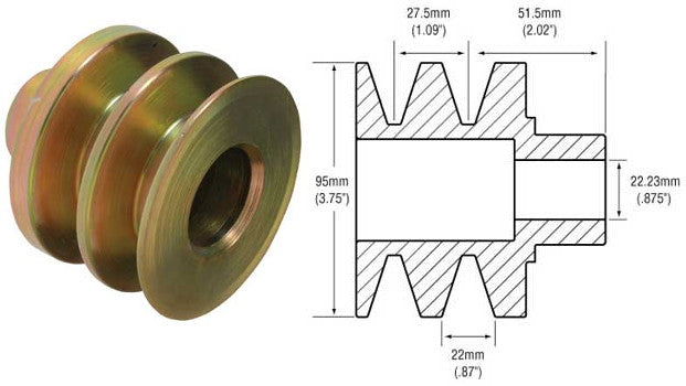 # 246501 - Pulley, 2-Groove V-Belt, For Delco 20SI Series and Prestolite ANB Series Alternators