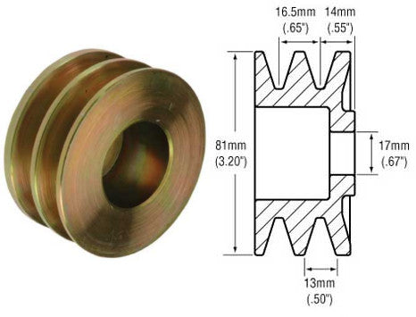 # 2482112 - Pulley, 2-Groove V-Belt, For Denso Alternators