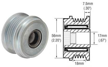 # 2494250 - Pulley, 6-Groove Serpentine Clutch