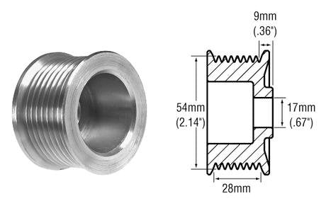 # 2483258 - 8-Groove Alternator Pulley for Mitsubishi Alternators. May fit other alternator with 17mm shaft