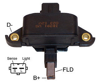 # IB391 (35-9112) - Voltage Regulator, Brush Holder Assembly for Bosch Alternators - 12 Volt, A-Circuit, L-S Terminals, 14.4 Volt set point