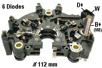 Part # IBR852 (31-9121) Rectifier For Bosch 70-90A Alternators Used On (2002-93) VW Replaces Bosch 1-127-319-552, 1-127-319-728, 1-127-320-852