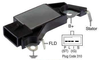 # T755XHD - Voltage Regulator, Premium, 12 Volt, B-Circuit, P-L-F-S Terminals, 14.8 Vset, 2.5s LRC, For Delco CS130, CS144 Series Alternators