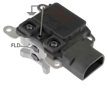 Part # F794B (35-205) Voltage Regulator / Brush Holder Assembly 12 Volt,  I-S-A Terminals, 14.6 Vset, wo/ LRC, Gray For Ford 3G Series Alternators