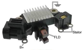 # IH758 - Regulator, 12 Volt, A-Circuit, D-P Terminals, 14.4 Vset, For Hitachi Alternators