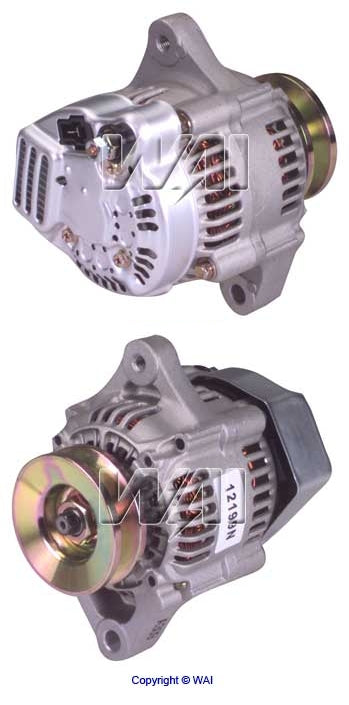 12199N - Kubota Toro Alternator, 40 Amp, Denso Compatible, 1-Groove Pulley, Used on Case, Kubota, Thomas, and Toro Equipment