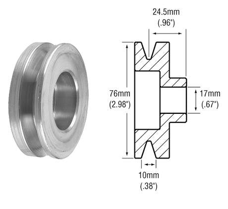 # 242104 - 1-Groove Pulley for Ford 3G Series Alternators Dimensions: 10mm Belt x 76mm OD x 17mm Bore