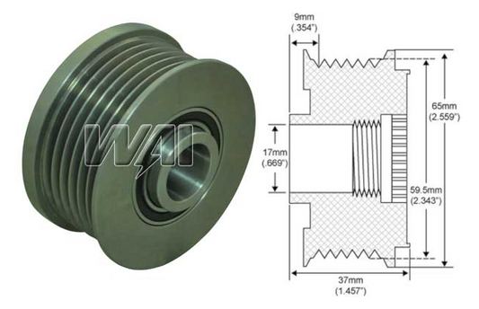 # 242281 - 6-Groove clutch pulley