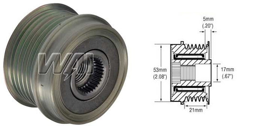 # 242282 - 6-Groove Alternator Clutch Pulley