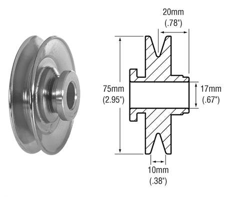 # 243101 1-Groove Pulley for Dodge/Chrysler Round Back Alternators Dimensions: 10mm Belt x 75mm OD x 17mm Bore