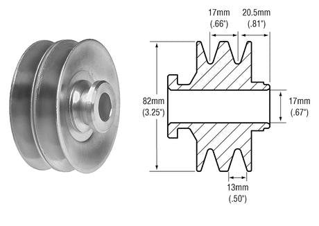 Part # 243102 2-Groove V-Belt Alternator Pulley for Chrysler Round and Square Back Series Alternators