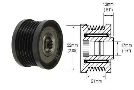 # 2481107 - Pulley, 6-Groove Clutch Pulley, For Hitachi Alternators