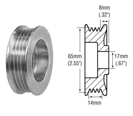 24-82258- 4-Groove Alternator Pulley For Denso 90-120A Alternators