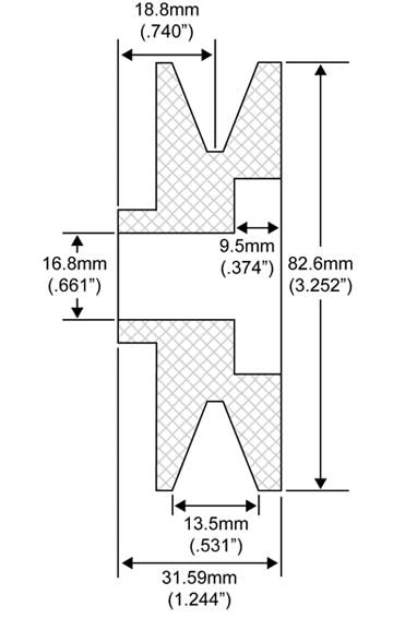 # QS20112012 - 1-Groove V-Belt Pulley, Delco 20Si and 21Si Series Alternators, 13mm Belt x 90mm OD x 22mm Bore