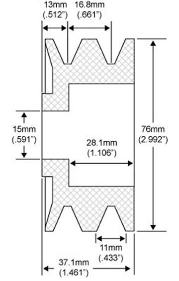 # QS20252004 - Pulley, 2-Groove V-Belt, For Denso Alternators