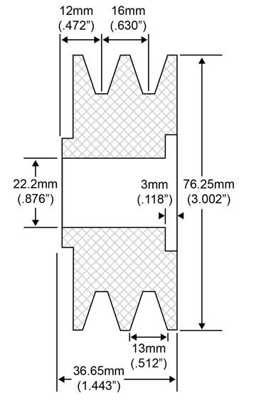 # QS20212016 - Pulley, 2-Groove V-Belt, For Delco Alternators