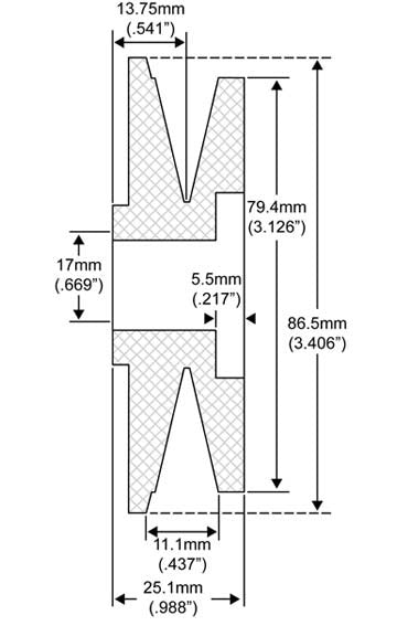 # 244102 - 2-Groove V-Belt Pulley