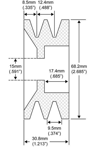 # QS20248000 - Pulley, 2-Groove V-Belt, For Mitsubishi Alternators