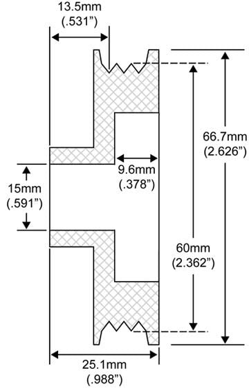 # QS20314000 - Pulley, 3-Groove Serpentine, For Mitsubishi Alternators