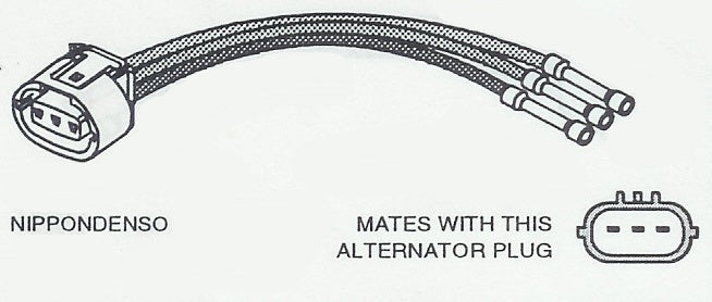 # C1650, Repair Connector, Voltage Regulator, Nippondenso (Denso), Mitsubishi, and Hitachi Alternators, 3-Pin Oval Plug