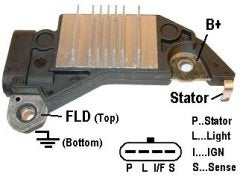 # D748 - Voltage Regulator for Delco Type CS130D Series Alternators - 14.6 Volt Set Point, B-Circuit, 2.5 Second LRC, P-L-F-S Terminals