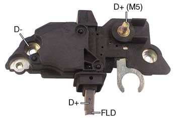 # IB231 - Voltage Regulator, Brush Holder Assembly for Bosch Alternators - 12 Volt, A-Circuit, L Terminal, 14.5 Volt set point, w/ LRC