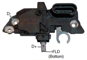 # IB241 (359122) - Voltage Regulator, Brush Holder Assembly for Bosch Alternators - 12 Volt, A-Circuit, S-FR-L-NC Terminals, 14.4 Volt set point