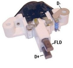 # IB529 - Voltage Regulator, Brush Holder Assembly for Bosch Alternators - 12 Volt, A-Circuit, 14.1 Volt set point, 68 Ohm Resistor