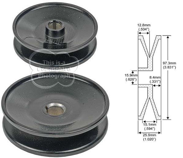 # QS20116003 - 1-Groove V-Belt Pulley, Leece Neville Alternators, 13mm Belt x 97mm OD x 16mm Bore