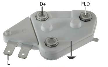 Part # D101 Standard Duty Voltage Regulator for Delco Type 10Si, 12Si, 15Si, 17Si, 27Si/Type 100, 205 Series Alternators - 5-Amp Field, 14.8 Vset