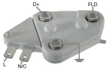 # D10SE6 - Voltage Regulator 6 Volt, 7.7 Volt set point, Self Exciting (One Wire) For Delco 10SI, 12,15, 27SI Series Alternators