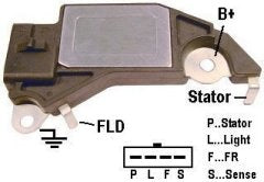 Part # D408XHD - Voltage Regulator with Voltage Set Point: 14.7 V Regulation: B-Circuit FOR USE ON: GM Vehicles