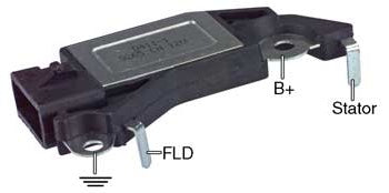 # D411 - Voltage Regulator, 12 Volt, B-Circuit, P-L-I-S Terminals, 14.7 Vset, 2.5s LRC, Delco CS121, CS130, CS144 Series Alternators