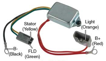 # D7011 - Voltage Regulator, 10DN Series Alternators, 12V to 6V Conversion, One-Wire (Self-Exciting), B-Circuit, 7.8 Vset