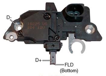 # IB5225 - Voltage Regulator, Brush Holder Assembly for Bosch Alternators - 12 Volt, A-Circuit, L-FR Terminals, 14.5 Volt set point, w/ LRC