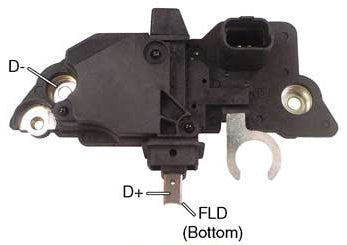 # IB239 - Voltage Regulator, Brush Holder Assembly for Bosch Alternators - 12 Volt, A-Circuit, L-FR Terminals, 14.8 Volt set point, w/ LRC