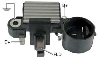 Part # IH241 - Voltage Regulator / Brush Holder Assembly For Hitachi Type Alternators On Isuzu Applications