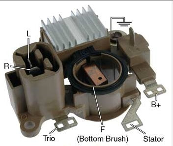 IM293 Voltage Regulator / Brush Holder Assy. For: Mitsubishi Alternators Used On: Cub Cadet Compact Tractors, Mitsubishi Ag & Industrial