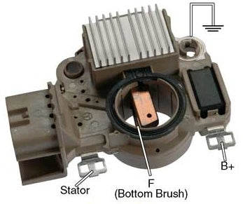 IM341 - Voltage Regulator / Brush Holder Assy. For: Mitsubishi Alternators On: (2005-97) Chrysler, Dodge, Mitsubishi Unit # A2TA4991, A2TA519