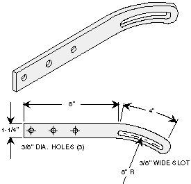 # A215, Curved Belt Tension Extension Bracket, may be cut off to desired length