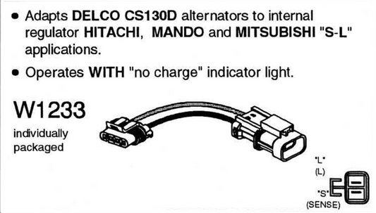 # W1233 - Wiring Harness Adapter, CS130D AD230 AD244 Oval to Hitachi Mando Mitsubishi S-L